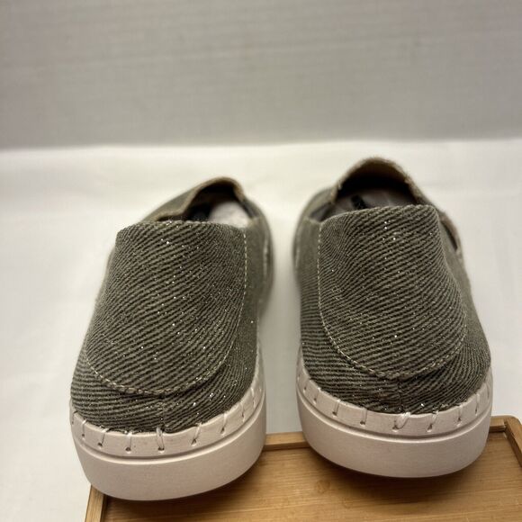 Glolily Elle Canvas Light Olive Sparkle Slip On Sneaker Women Size 9 M New - Picture 6 of 8